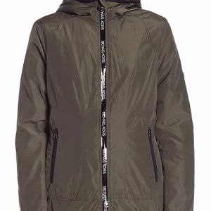 New Michael Kors Womens Windbreaker Jacket Olive